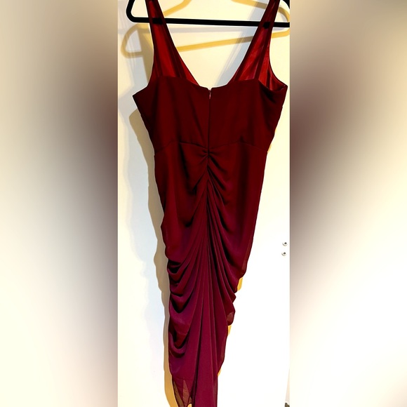 Dresses | Virgos Lounge Burgundy Ruched Midi Dress With Slit | Poshmark Dresses | Virgos Lounge Burgundy Ruched Midi Dress With Slit | Poshmark